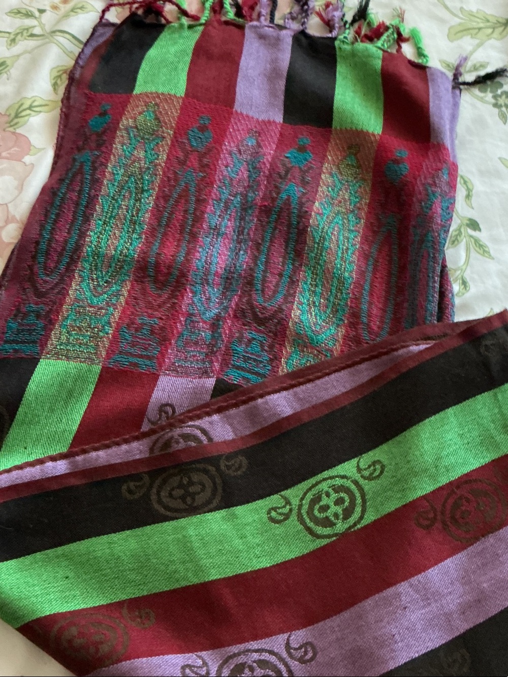 Brown Multicolor Patterned Women's Scarf